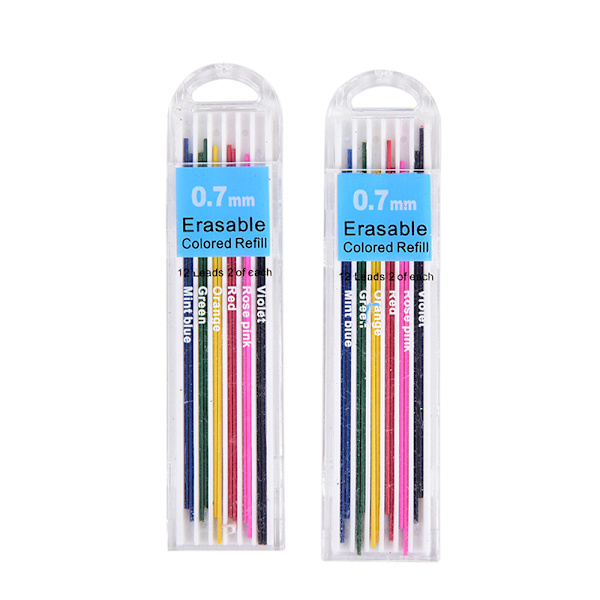 3 laatikkoa 0,7 mm värillinen mekaaninen lyijykynä täyttölyijy, pyyhittävä St Multicolor 3Pcs