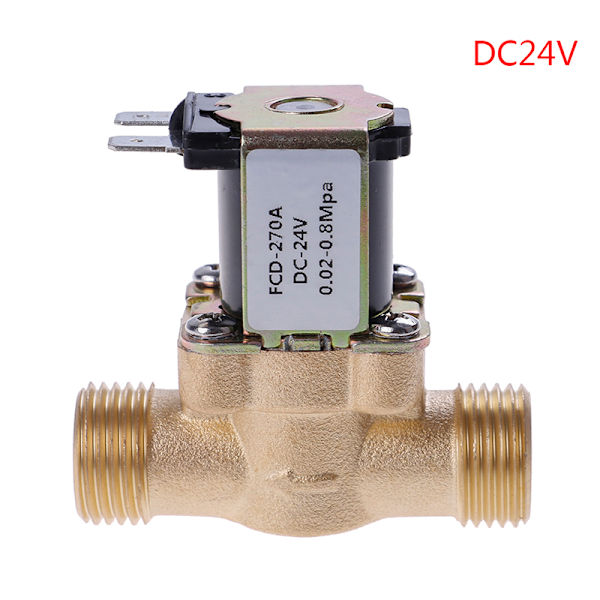 G1/2'' Messing elektrisk magnetventil DC 12v 24v AC220v til Sola DC24V DC24V