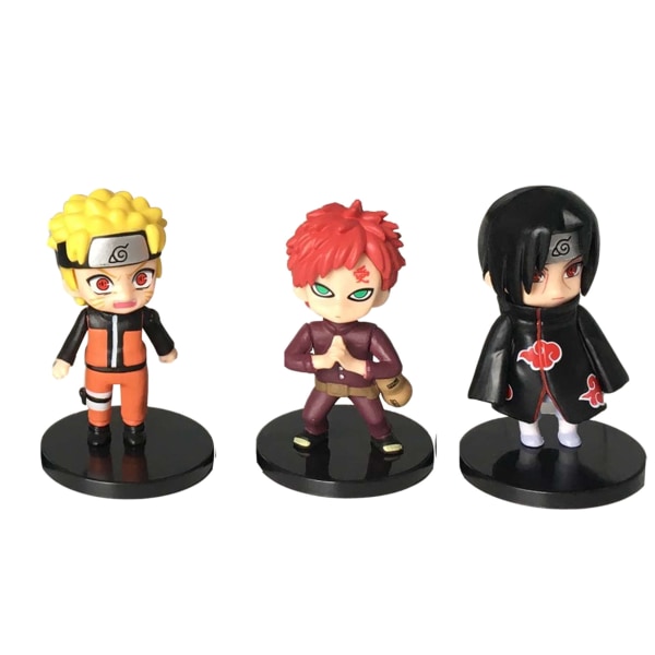 12 stk/sæt Naruto Anime Shippuden Hinata Sasuke Itachi Kakashi G black one size