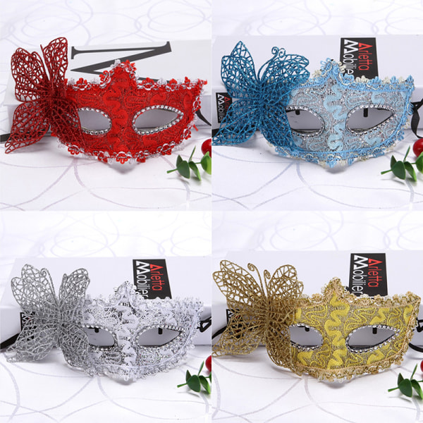 Mote Luksus Venetian Masquerade Mask Kvinner Jenter Sexy Fox Ey Blue ONESIZE