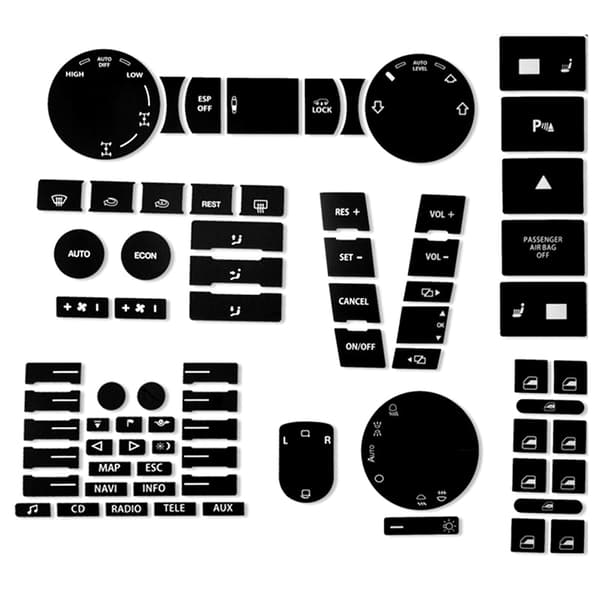 8 STK Sæt Bil Mat Sort Slidt Knap Reparationssæt Stickers Til Til Black 8pcs set