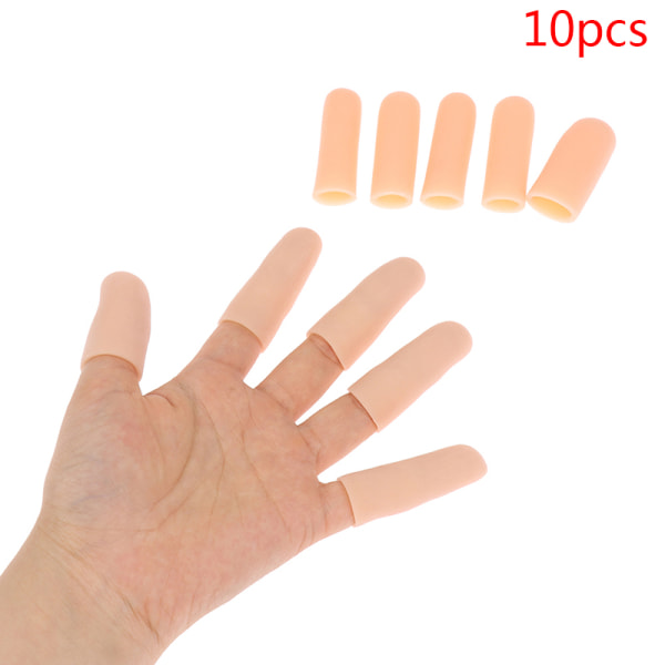 10 stk/sæt Silikone Gel Tube Håndbandage Fingerbeskytter Smerte Color one size