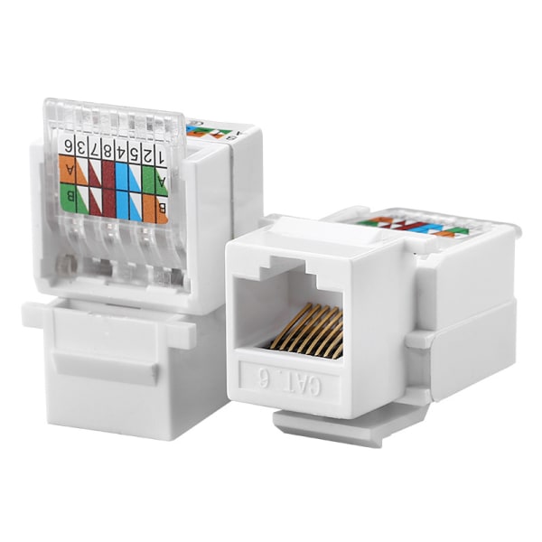 RJ45 Cat6 UTP Keystone naaraspistokeliitinsovitin Internet N White onesize