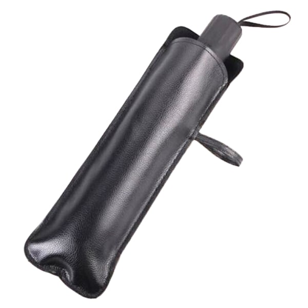 Sort PU Læder Paraply Cover Case Bærbar vandtæt paraply 1PCS