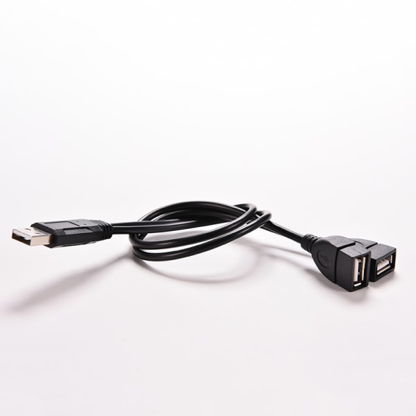 USB 2.0 han til 2 dobbelt USB hunstik Y Splitter Hub Strøm C Black 1pc 0ab3 | Black | 1pc | Fyndiq