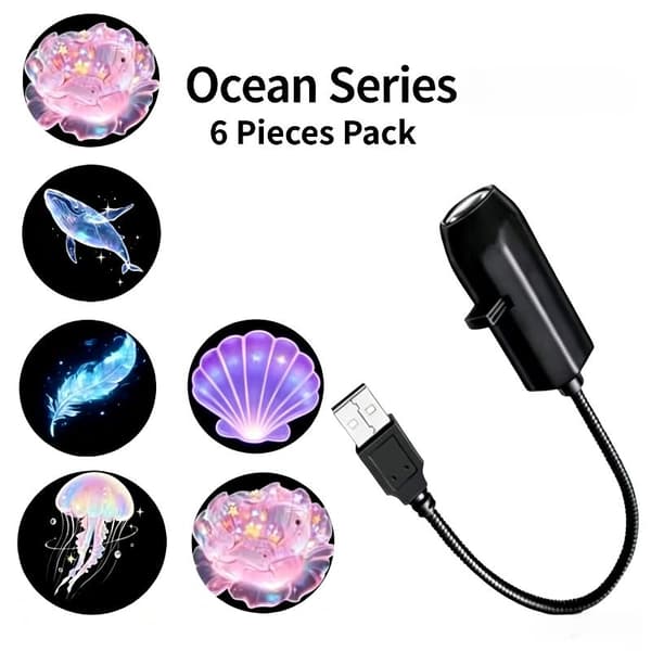 USB Magic Ocean Series Projektorlampe Justerbar Manetrumpe A1