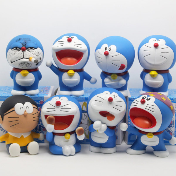 Kawaii Anime Doraemon Nobita Nobi Toimintafiguuri Malli Toys e Co Blue G