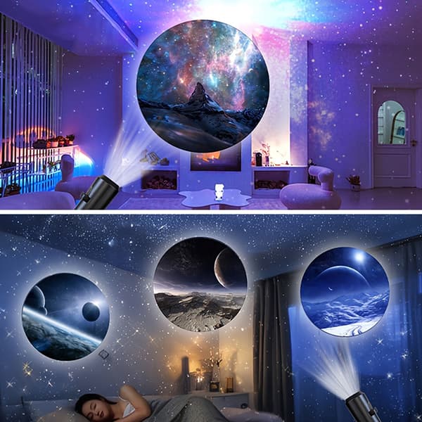 LED Galaxy Projektionslys 1 Lys + 10 Billeder Skift Onesize
