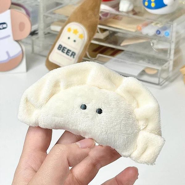 e Dumpling nyckelringar för väska hänge Creative Izakaya Plush Ke White