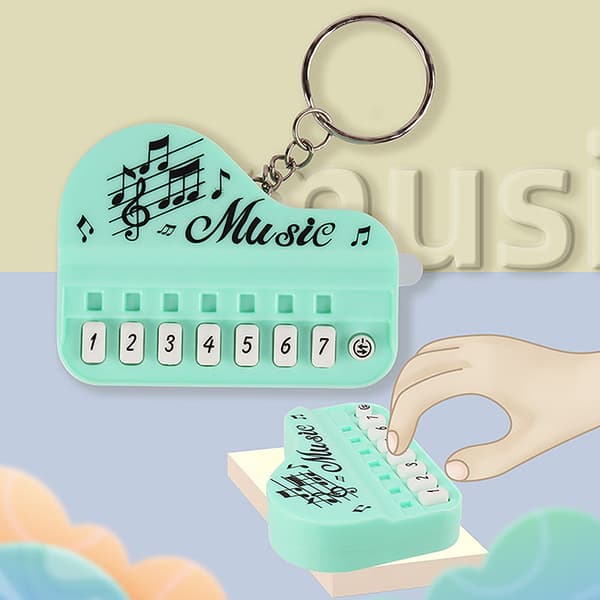 Bärbar musikinstrument Toy Piano Nyckelring Mini Electronic A2 onesize