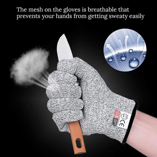 HPPE Level 5 Safety Anti Gloves Højstyrke Anti-Glas ting Gray 1pair