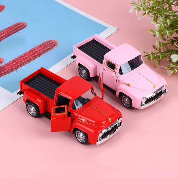 Klassisk pickupbil 1/32 Skrämselmodell Simulering Alloy Diecasts P Red One size