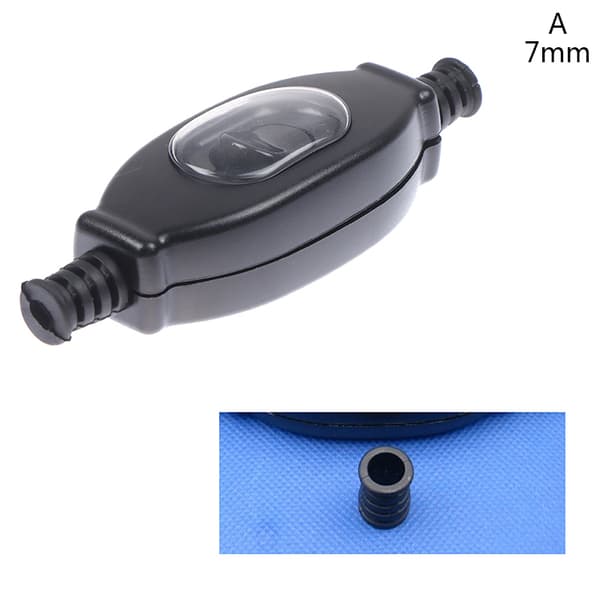 Vanntett linjebryter ledningsbryter rund ledning dobbeltbryter Black 7mm