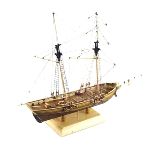 1:70 Ny hamn träsegelbåt modell DIY Kit Skeppsmontering D Color onesize
