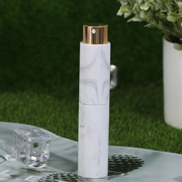 Bærbar etterfyllbar parfymesprayflaske Marmorering Tom Inneholder White & Gold 10ml empty