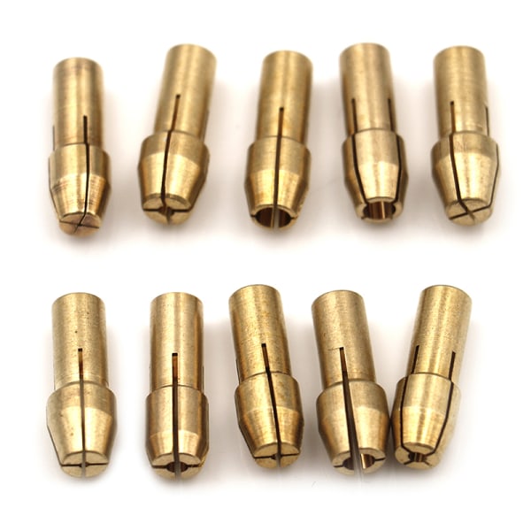 10 stk messing borepatron spændetang bits 0,5-3,2 mm 4,8 mm skaft til r Yellow One Size