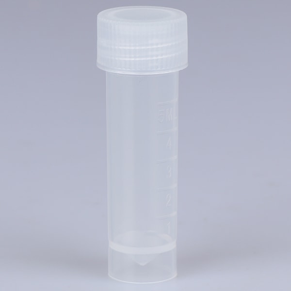 10 stk. 5 ml plastik reagensglas hætteglas med skrueforsegling Pakning forts Transparent