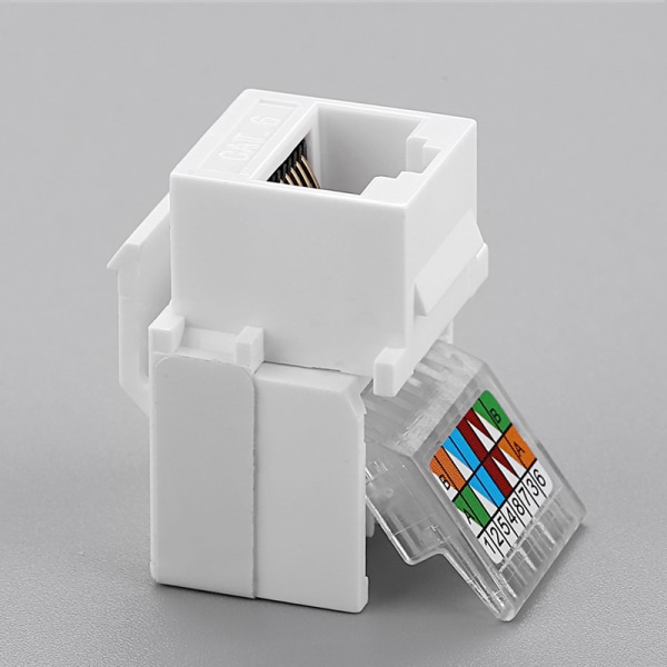 RJ45 Cat6 UTP Keystone naaraspistokeliitinsovitin Internet N White onesize