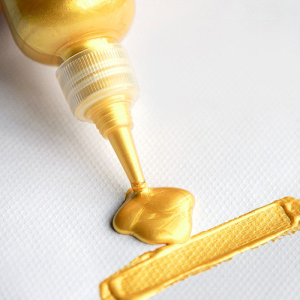 60ml guldfärg Metallisk akrylfärg vattentät inte blekt DIY Yellow 60ml