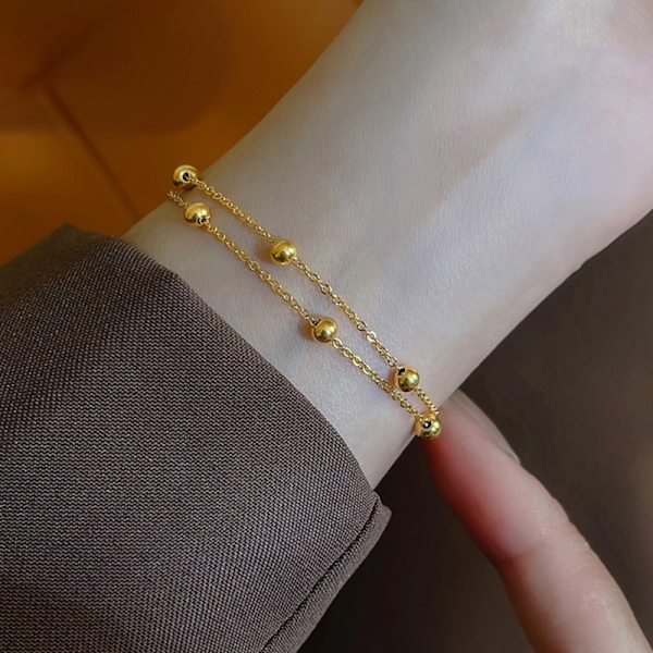 Titanium stål armbånd Simple ball armbånd kvinners fargefast onesize