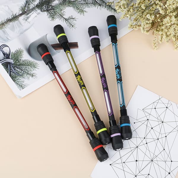 4PCS Spinning Pen Creative Random Flash Rotating Gaming Gel Pen one size
