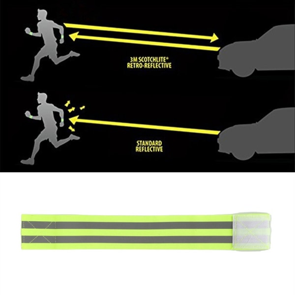 Refleksbånd Armbelte LED Reflekslys Arm Armbånd Stra Yellow one size
