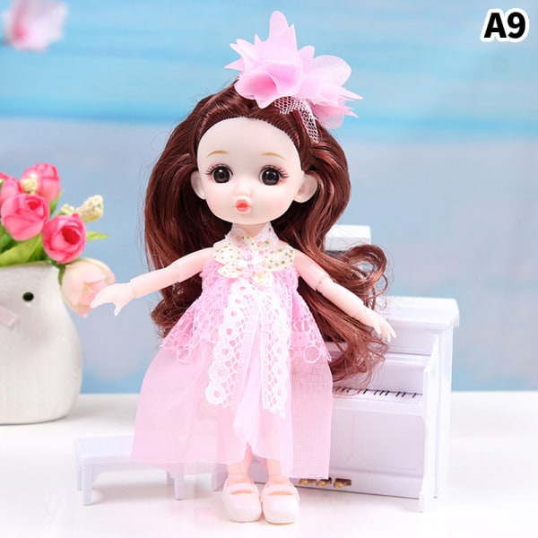 17 cm dukke med klær Sko DIY Movable s Princess Figur Gift Multicolor A9