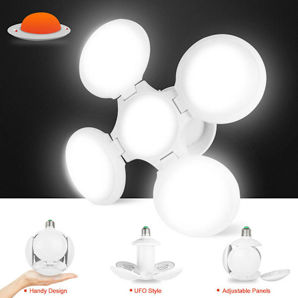 Super Bright LED Pære Deformerbare Garage Loftslamper E27 40W A One Size
