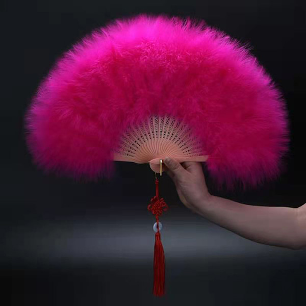 Höyhen taittuva tuuletin Sweet Fairy Girl Gothic Court Dance Hand F Rose red one size