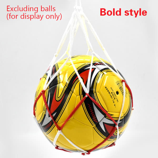 Fodboldnetpose Nylon Boldopbevaring Enkelt Bold Bærbar Red and white