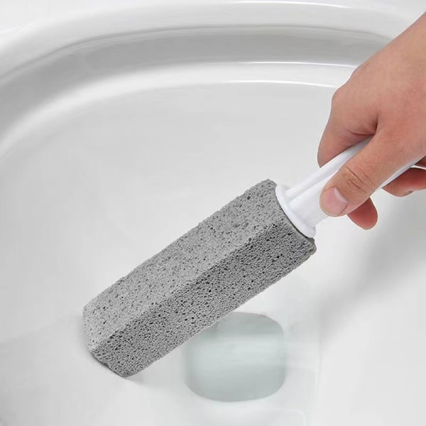 Pimpsten toalettborste Hushålls toalettskål Rengöring Limesc Gray 3.8*3.8*23.5CM
