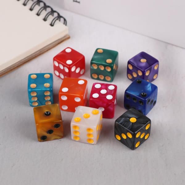 6-sidiga speltärningar 16mm Akryl D6 Tärningsset För DND White