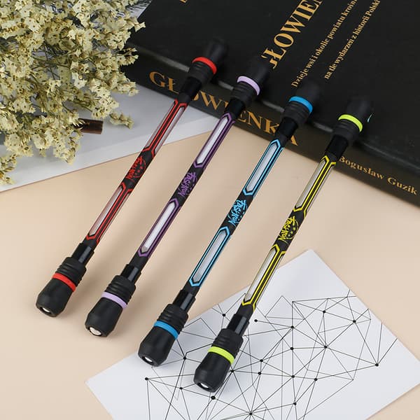 4PCS Spinning Pen Creative Random Flash Rotating Gaming Gel Pen one size