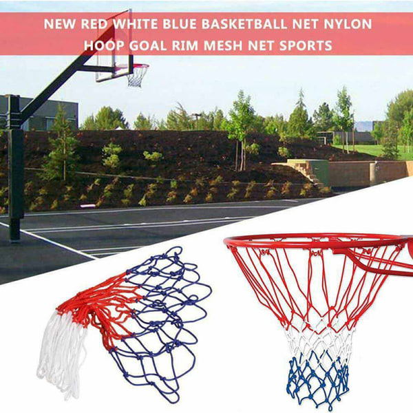Standard Basketball Net Nylon Hoop Goal Standard Fælge Til kurv Multicolor 1Pcs