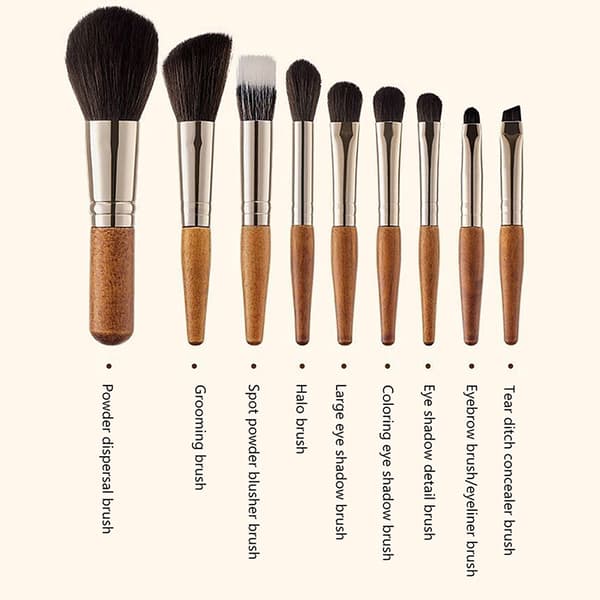 9 stk. bærbart makeupbørstesæt Mini Blush kosmetisk øjenbryn øje 9PcsBrush