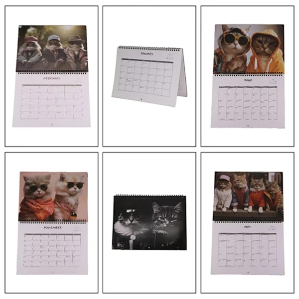 2025 Stilig Katt Kalender - Søte og Fasjonable FelinePhot cat