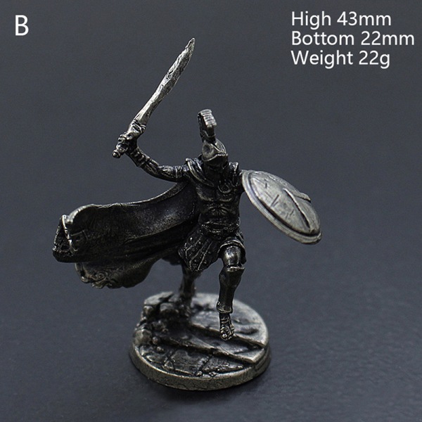1 stk Ancient Spartan Roma Soliders figurer Miniatyrer Vintage Black B