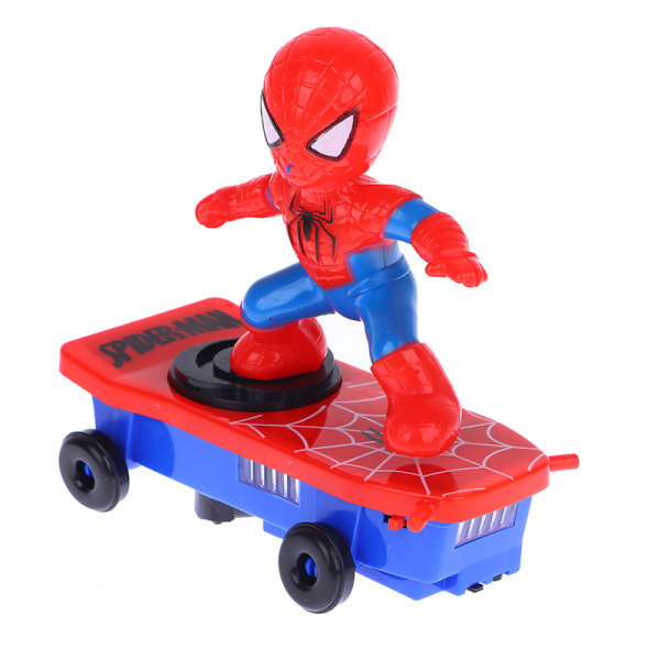 Nye Leker Spiderman Automatisk Flipp Rotasjon Skateboard Elektrisk Red One Size