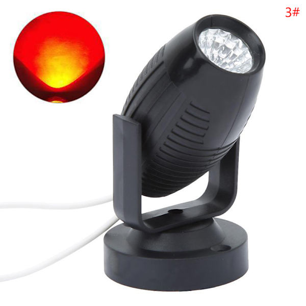 1Pc RGB LED Stage Spotlight 360 Degree Party Bryllupsatmosfære Red light 3#