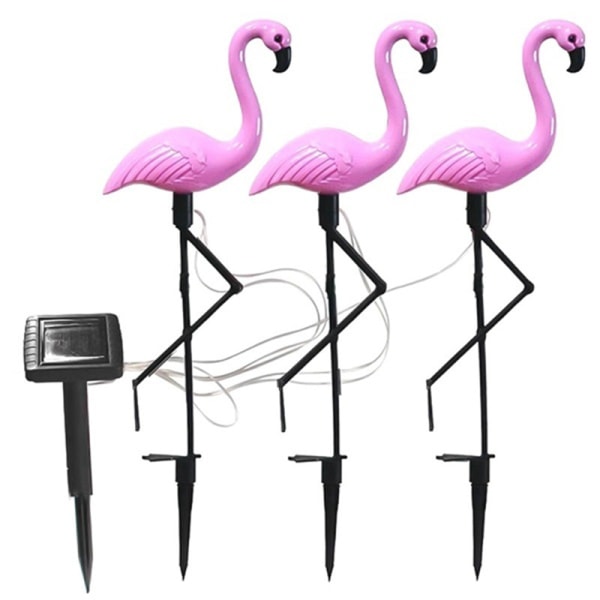 3Lamps/Drag New Led Solar Power Flamingo Lawn Garden Stake Land Red 3PCS