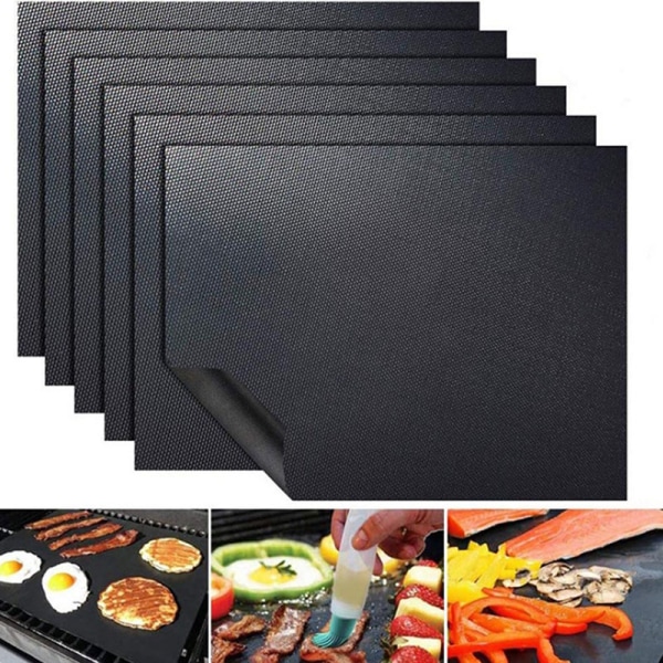 Genanvendelige Non-stick BBQ Grillmåtte Barbecue Bagning Liners Teflon 5Pcs 24*34CM