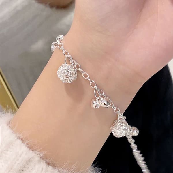 Ny silverpläterad armband mode klocka berlocker pärlor hänge Ch 1PC