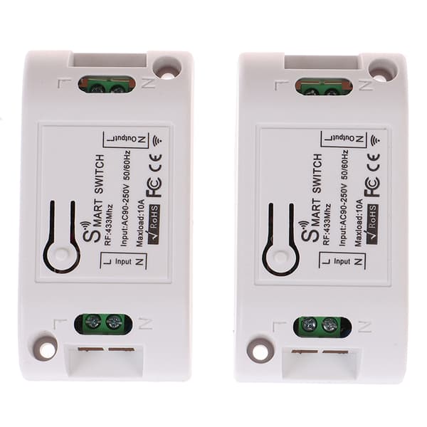 433 Mhz RF Smart Switch Trådløs RF Modtager Timer Relæ Telefon Warm white 1pc