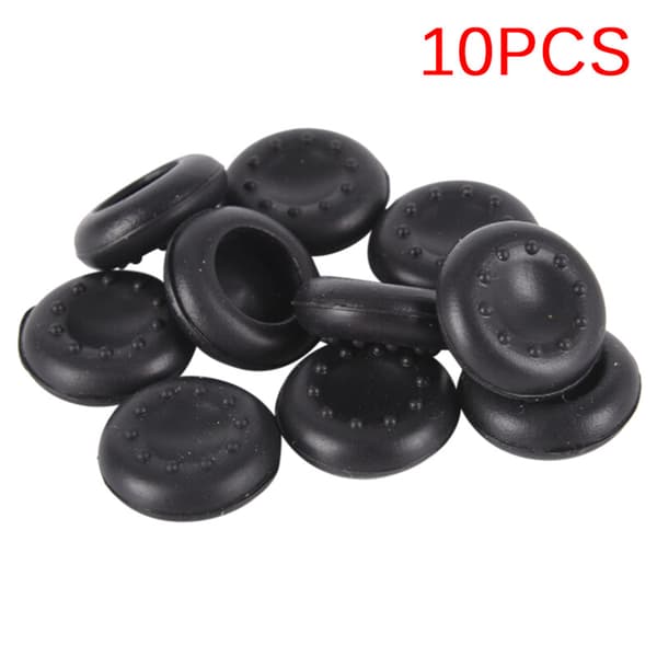 10XAnalog Controller Silikon Cap Cover Tommelpinne Grip For PS Black