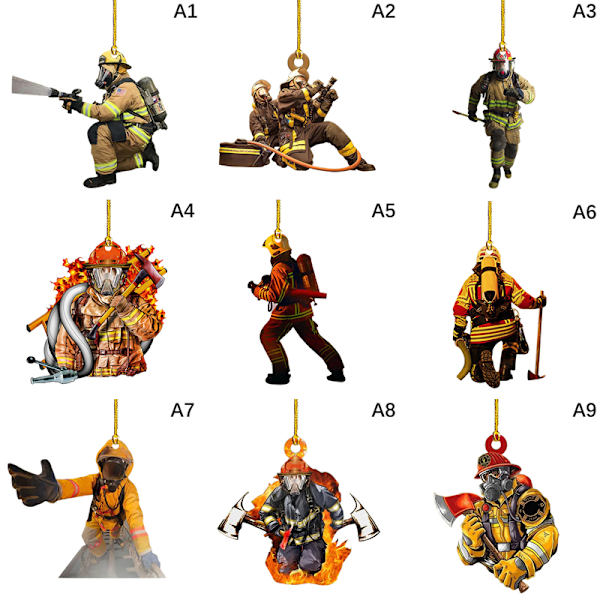 Firefighter Car Pendant Firefighter Ornaments auton taustapeili A1 onesize