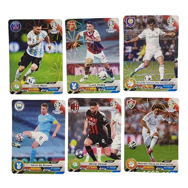 288kpl Football Card Stars Flash Card Collection 3D Football Ca Packing box random