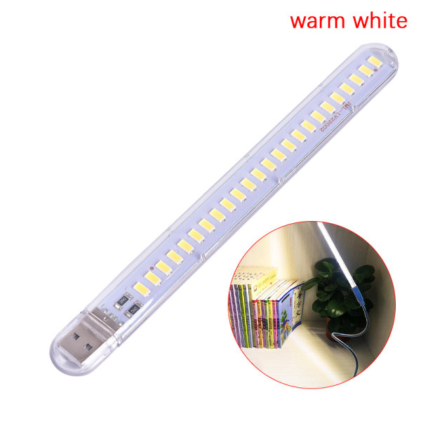 5V 12W USB LED Nattljus 24 LEDs USB Reading Bordslampa Bok warm white 1pc