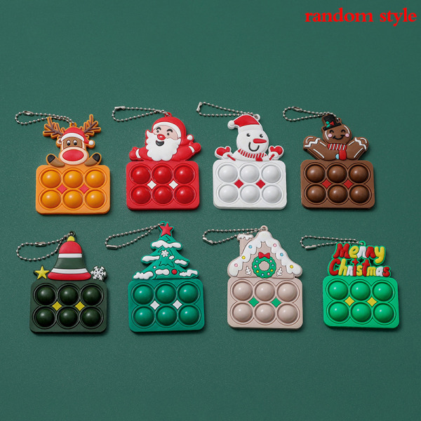 1st Mini Pop Push Bubble Nyckelring Christmas Simple Dimple Fidg Random style A1