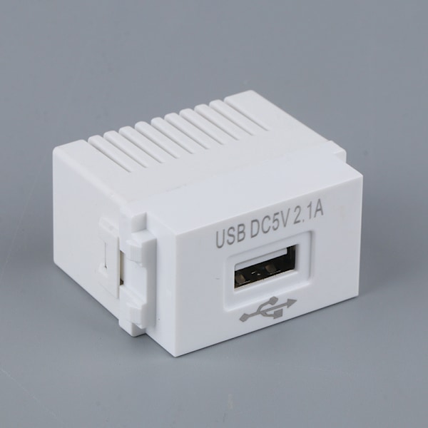 USB-strømmodul 220V 5V Transformator 2.1A USB-opladningsstik S White