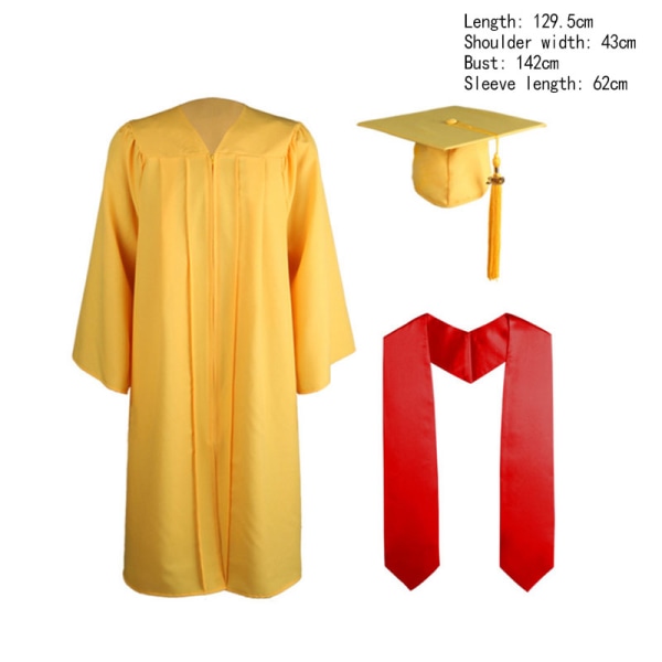 Bachelor Robes+hat Sæt University Graduation Gown Student High Black 51